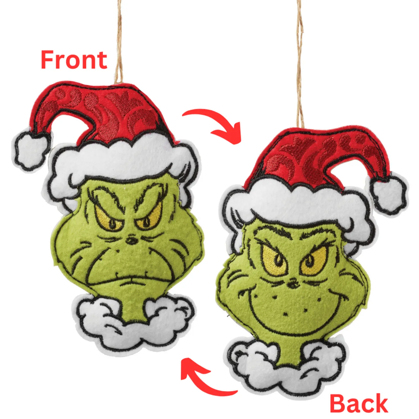 Department 56 Jim Shore Dr. Seuss Grinch Naughty Nice Felt Ornament 6014114 Outlet