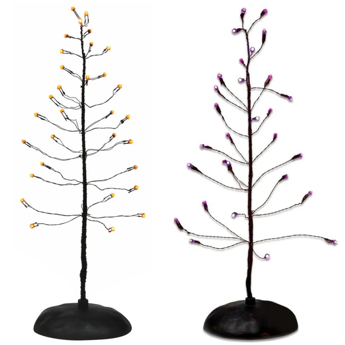Department 56 Orange or Purple Twinkle Bright Lighted Halloween Tree Village Accessory Sale