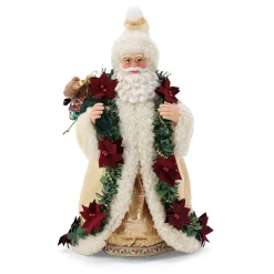 Department 56 Possible Dreams Santa Old World Poinsettia Figure 6016467 Clearance