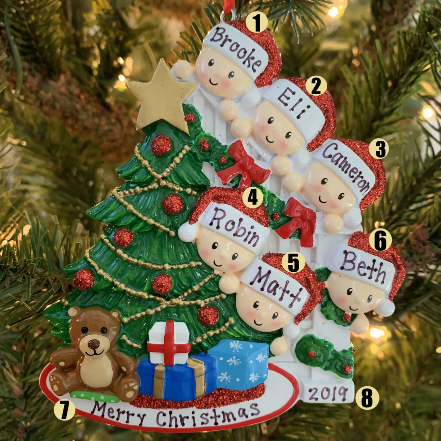 Polar X Family of 6 Around the Christmas Tree Personalized Ornament OR1789-6 Online