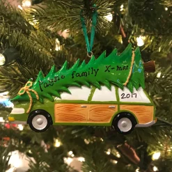 Polar X Family Station Wagon with Tree Personalized Christmas Ornament OR1565 New