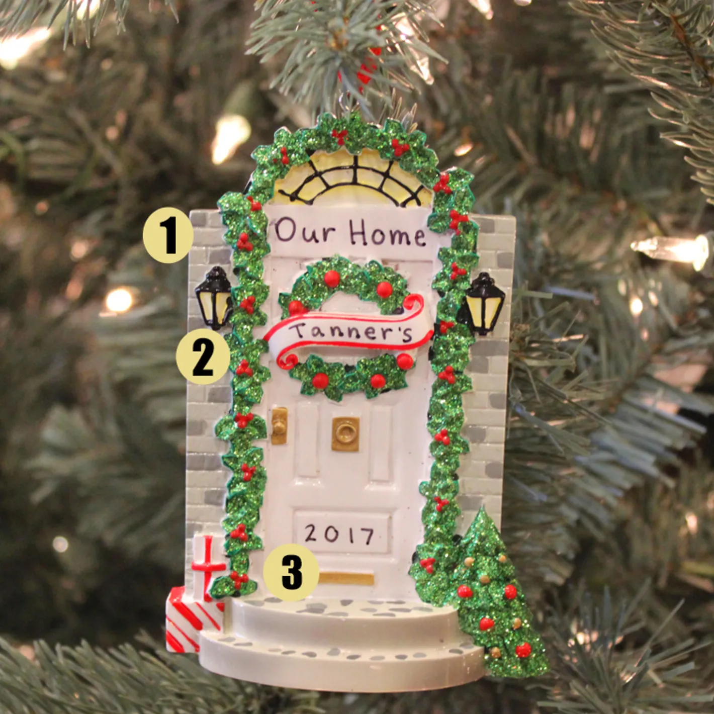 Polar X Front Door with Steps Personalized Christmas Ornament Best