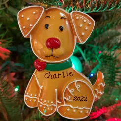 Polar X Gingerbread Cookie Puppy Dog Personalized Christmas Ornament OR1222 New