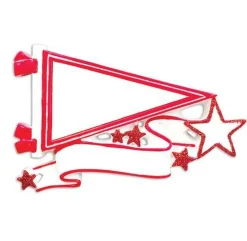 Polar X Glittered Red Sports Pennant Personalized Christmas Ornament OR1558-RD New