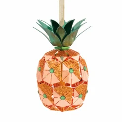 Hallmark 4" Copper and Green Faceted Pineapple Christmas Ornament 1HDL2146 Best