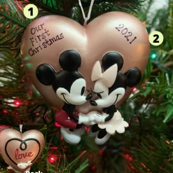 Hallmark 3" Mickey and Minnie Love Personalized Christmas Ornament 3HCM1002 Sale