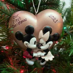 Hallmark 3" Mickey and Minnie Love Personalized Christmas Ornament 3HCM1002 Sale