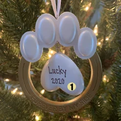 Hallmark 4" Pet Paw Memorial Personalized Christmas Ornament 1HGO2252