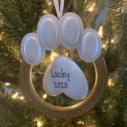 Hallmark 4" Pet Paw Memorial Personalized Christmas Ornament 1HGO2252