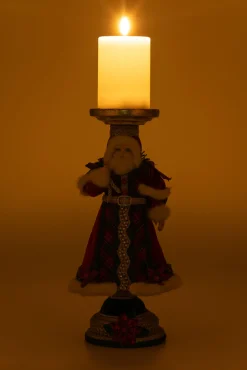 Katherines Collection Katherine's Collection 13.5" Holiday Magic Santa Pillar Christmas Candle Holder 28-428324