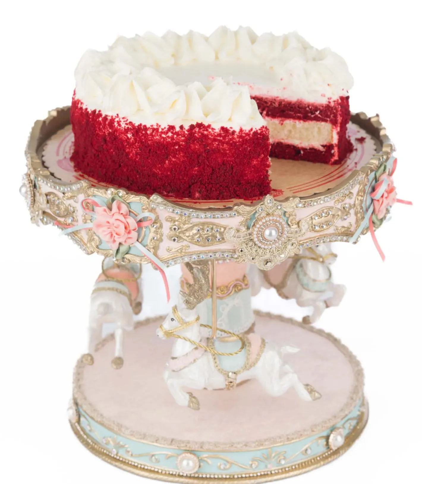 Katherines Collection Katherine's Collection 11.5" Joyeux Noel Carousel Cake Plate Christmas Decoration 28-528851