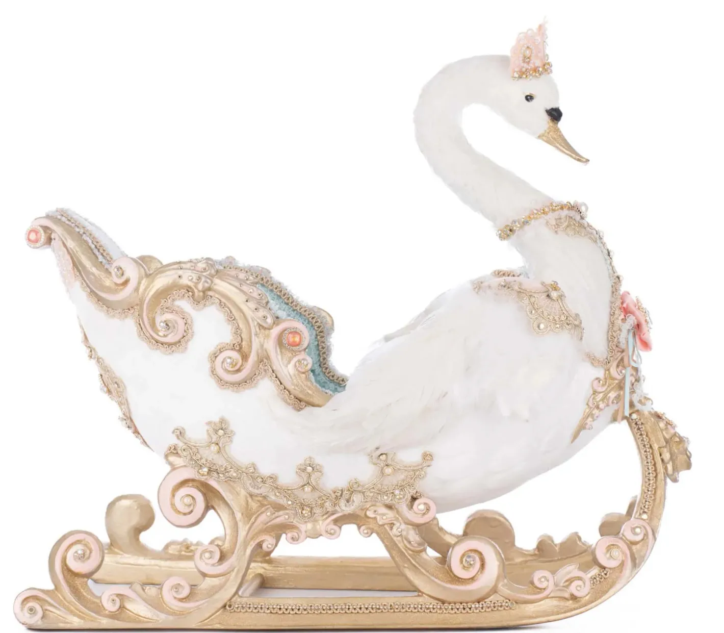 Katherines Collection Katherine's Collection 21" Joyeux Noel Swan Sleigh Christmas Decoration 28-528846 New