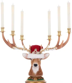 Katherines Collection Katherine's Collection 26" Royal Christmas Ball Deer Head Candelabra Decoration 28-528814 Clearance