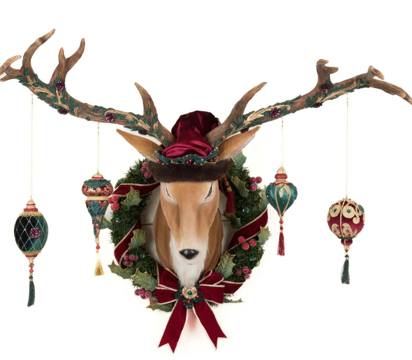 Katherines Collection Katherine's Collection 36" Winter Balsam and Berry Deer Wall Piece with Ornaments Christmas Decoration 28-528788 Online