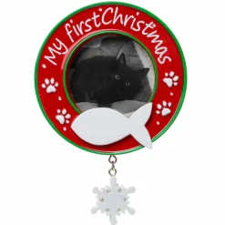 Polar X Kitty Cat's First Christmas Picture Frame Personalized Christmas Ornament PF1716 Outlet
