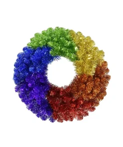 Kurt Adler 24" Foil Rainbow Pride Christmas Wreath WRT0402 New