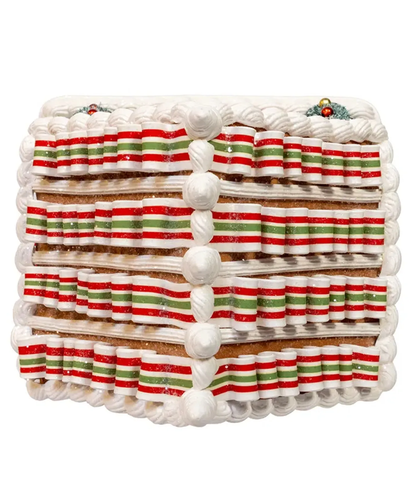 Kurt Adler 9" Battery Operated Gingerbread House With Santa & Ribbon Candy Roof Christmas Decoration GBJ0059 Hot