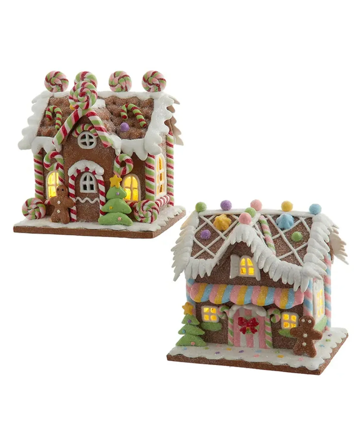 Kurt Adler 4.5" Battery Operated Light Up Lollipop House & Bubble Gum Factory Gingerbread Christmas Ornament JEL1417 Outlet