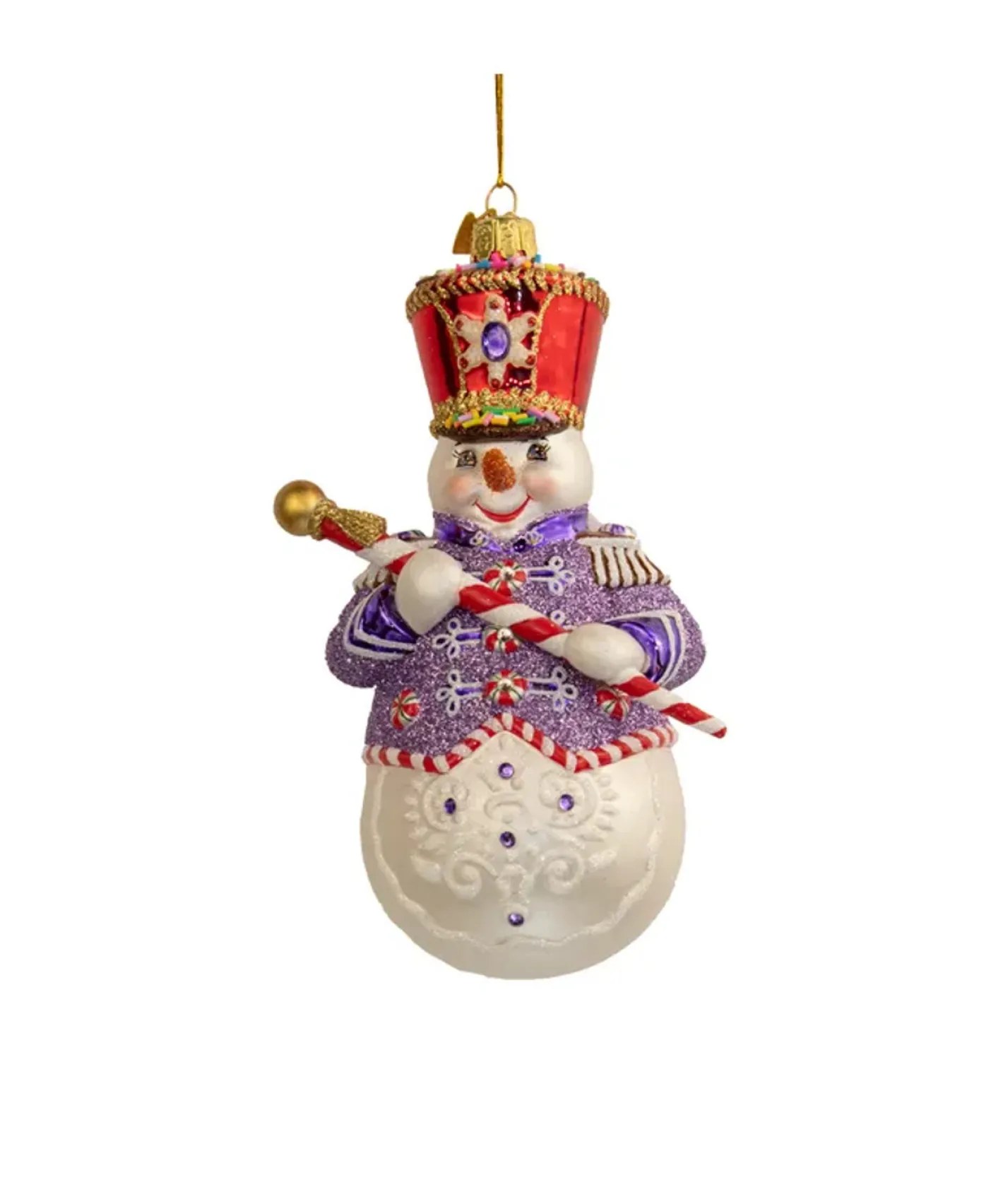 Kurt Adler 6" Bellissimo Band Leader Snowman Glass Christmas Ornament BELL0042 Outlet