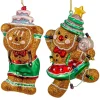 Kurt Adler 8" Gingerbread with Cake Glass Christmas Ornament TD1810 New