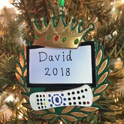Kurt Adler 3.75" King Of The Remote Personalized Christmas Ornament W8213 Discount