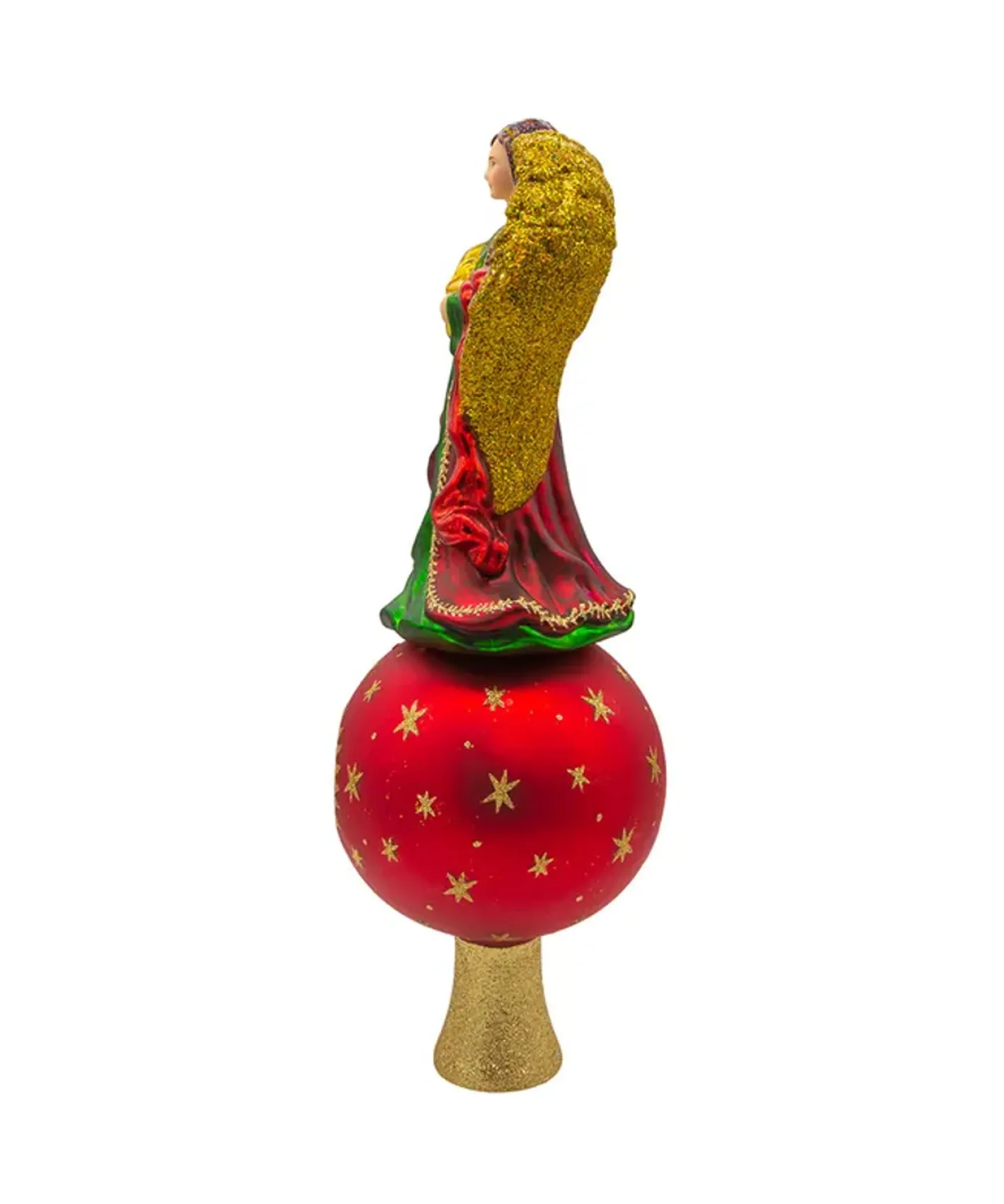 Kurt Adler 8.75" Noble Gems Finial Angel With Reflector Glass Christmas Tree Topper NBX0114 Hot