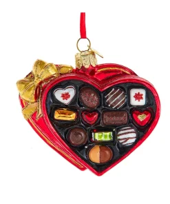 Kurt Adler 3.5" Noble Gems Glass Heart Box Of Chocolate Ornament NB1845 Online