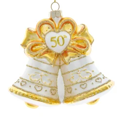 Kurt Adler 4.5" Noble Gems "50th Anniversary" Bell Glass Christmas Ornament NBX0107 Hot
