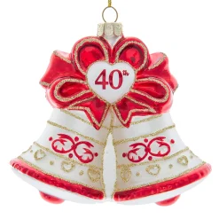 Kurt Adler 4.5" Noble Gems "40th Anniversary" Bell Glass Christmas Ornament NBX0106 Clearance