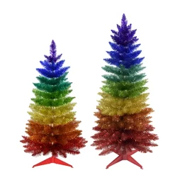 Kurt Adler 3' or 4' Un-Lit Rainbow Foil Artificial Christmas Tree Sale