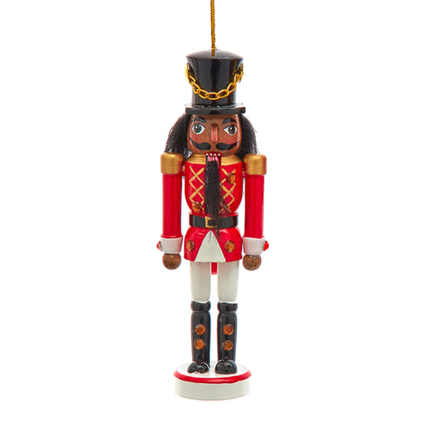 Kurt Adler 6" Red and White African American Nutcracker Ornament F2223 Hot
