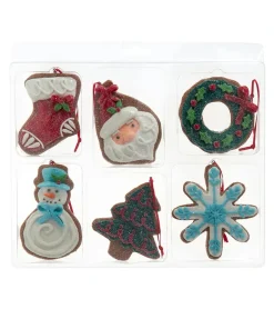 Kurt Adler 3.5" Set of 6 Christmas Cookie Shape Ornaments D4533 Outlet