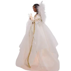 Kurt Adler 12" UL 10-Light African American Ivory and Gold Christmas Tree Topper UL2230 Sale