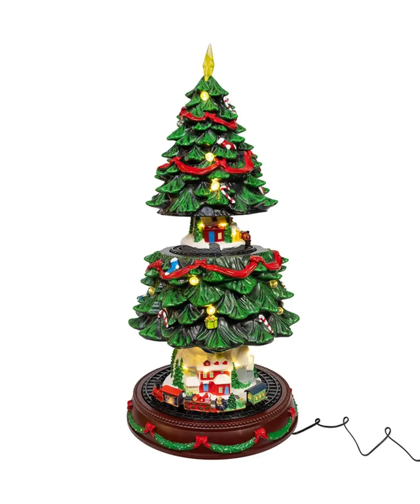Kurt Adler Animated Musical Turning Christmas Tree Tabletop Decoration JEL1333 Discount