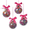 Kurt Adler 60MM Set of 4 Bubblegum Balls With Sprinkles Christmas Ornaments D4419 Clearance