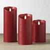 Liown 3.5" x 5", 7", or 9" Moving Flame Burgundy Red-Cinnamon Scented Pillar Battery Candle Best