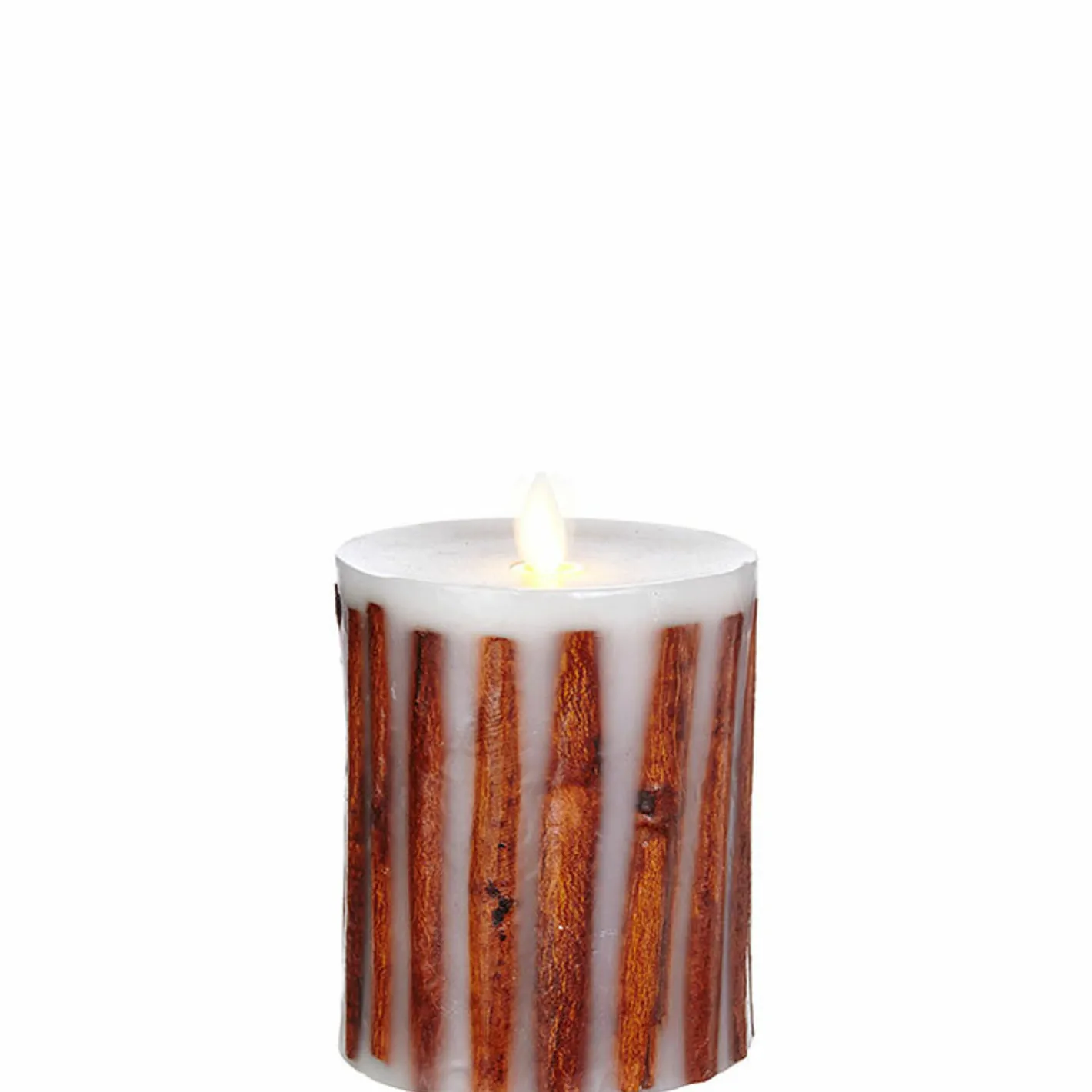 Liown 3.5" x 5" or 7" Moving Flame Cinnamon Stick Pillar Candle Hot