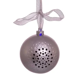 Kurt Adler 70MM Bluetooth Musical Silver Ball Christmas Ornament USB1300 Outlet