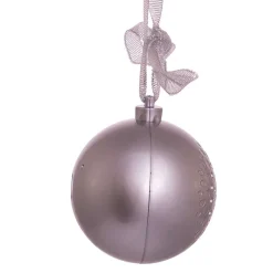 Kurt Adler 70MM Bluetooth Musical Silver Ball Christmas Ornament USB1300 Outlet