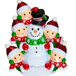 Polar X Personalized Christmas Ornament Family of 5 Building a Snowman OR1367-5 Hot