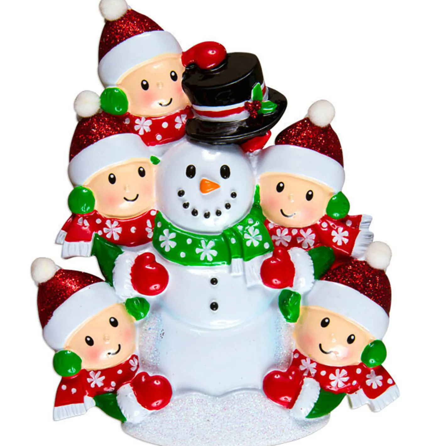 Polar X Personalized Christmas Ornament Family of 5 Building a Snowman OR1367-5 Hot
