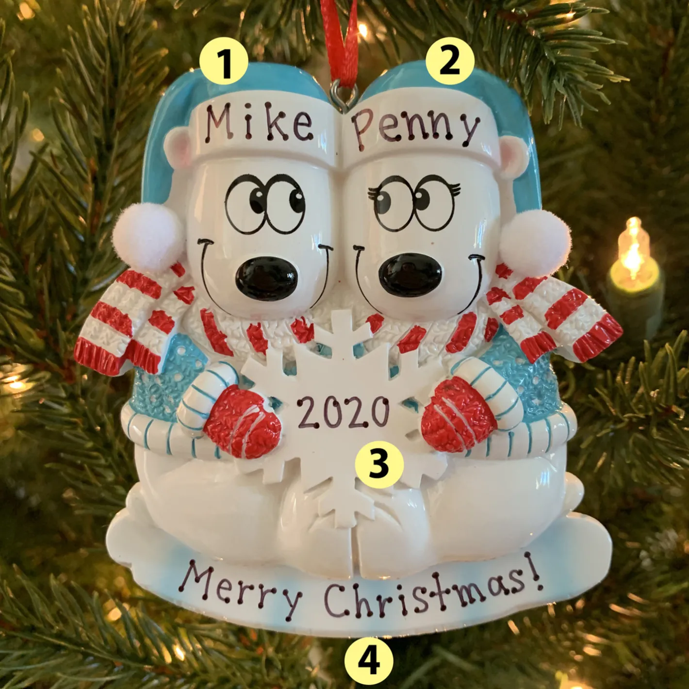 Polar X Polar Bear Couple Our First Christmas Personalized Christmas Ornament OR1450