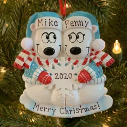 Polar X Polar Bear Couple Our First Christmas Personalized Christmas Ornament OR1450