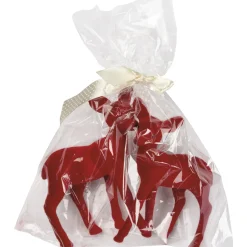 Primitives By Kathy 6" Red Velvet Flocked Deer Christmas Figures Set of 2 107781 Online