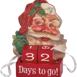 Primitives By Kathy 7.5" Santa Days To Go Block Countdown Advent Calendar 115324