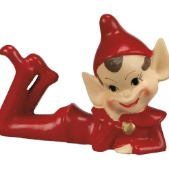 Primitives By Kathy Vintage Inspired Red Pixie Elf Figure New