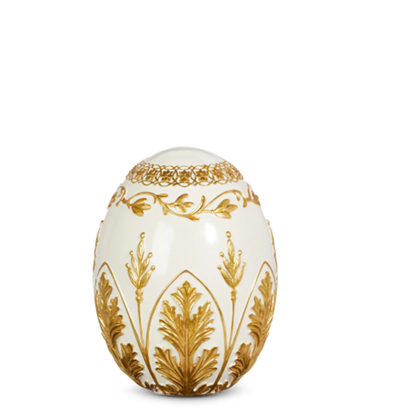 Raz Imports Raz 6", 8", or 9.75" Cream and Gold Easter Egg Decoration Sale