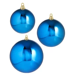 Raz Imports Raz 3", 4", or 6" Large Blue Shiny Ball Christmas Ornaments Discount