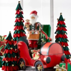 Raz Imports Raz 20.5", 27", or 34.5" Red and Green Velvet Christmas Tree Figure New