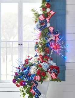 Raz Imports Raz 14", 18", or 23" Red, White, and Blue Lighted Silver Starburst Lights Sale